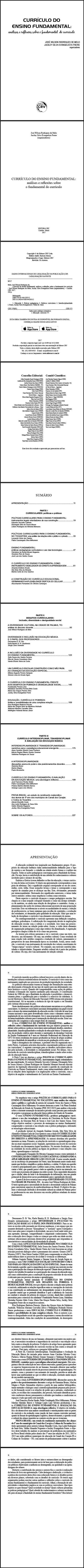 CURRÍCULO DO ENSINO FUNDAMENTAL:<br>análises e reﬂexões sobre o fundamental do currículo